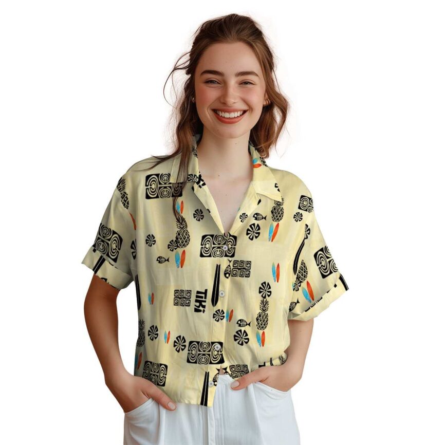 Surf Tiki Motifs Hawaiian Shirt Top rated