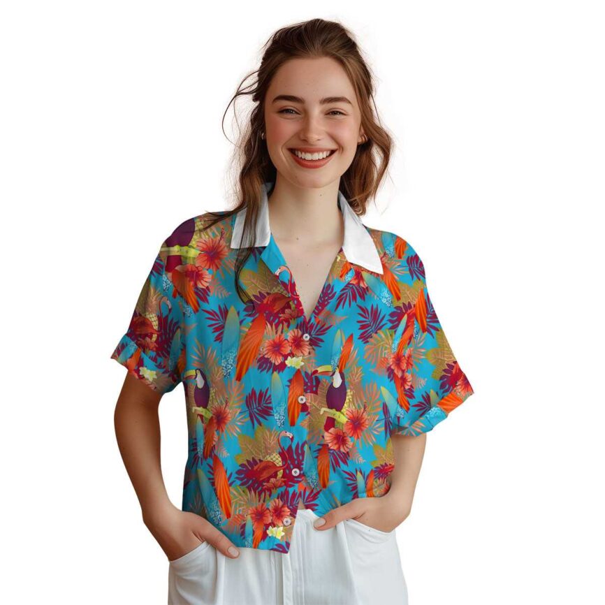 Surf Tropical Bird Hawaiian Shirt Top rated