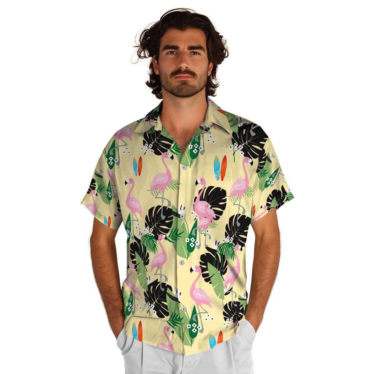 Surf Tropical Flamingo Hawaiian Shirt New Arrival Surf Tropical Flamingo Hawaiian Shirt New Arrival