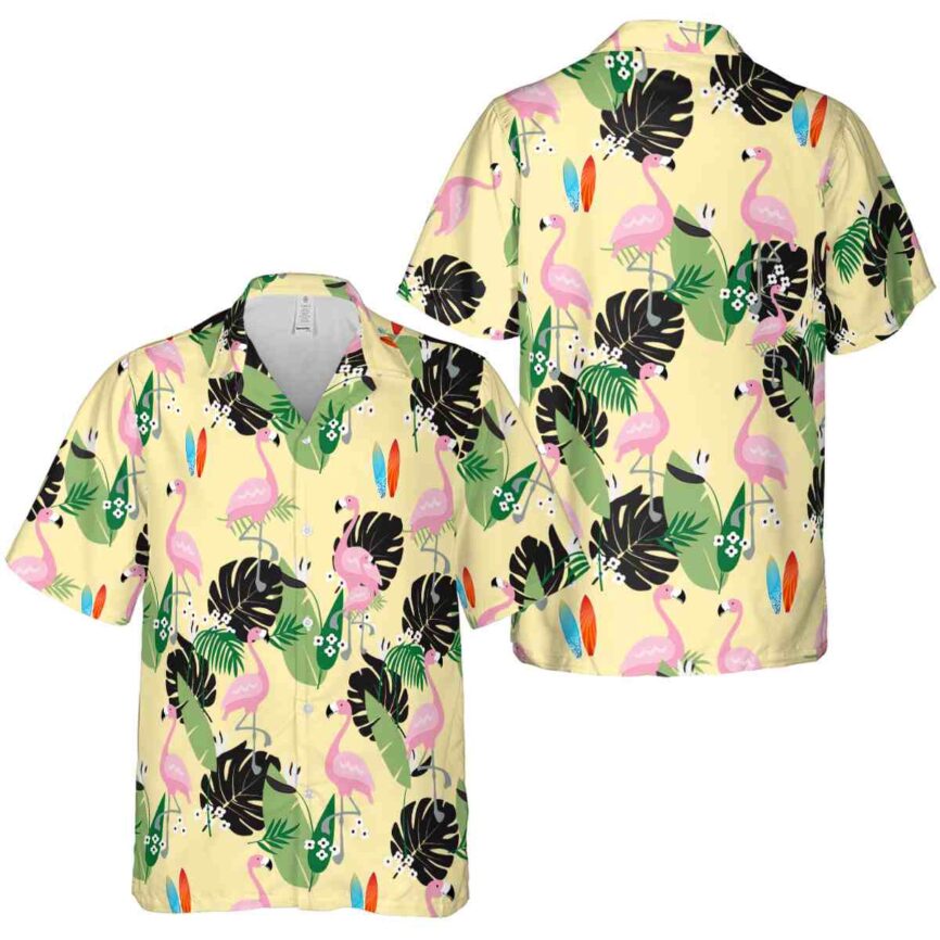 Surf Tropical Flamingo Hawaiian Shirt Premium grade