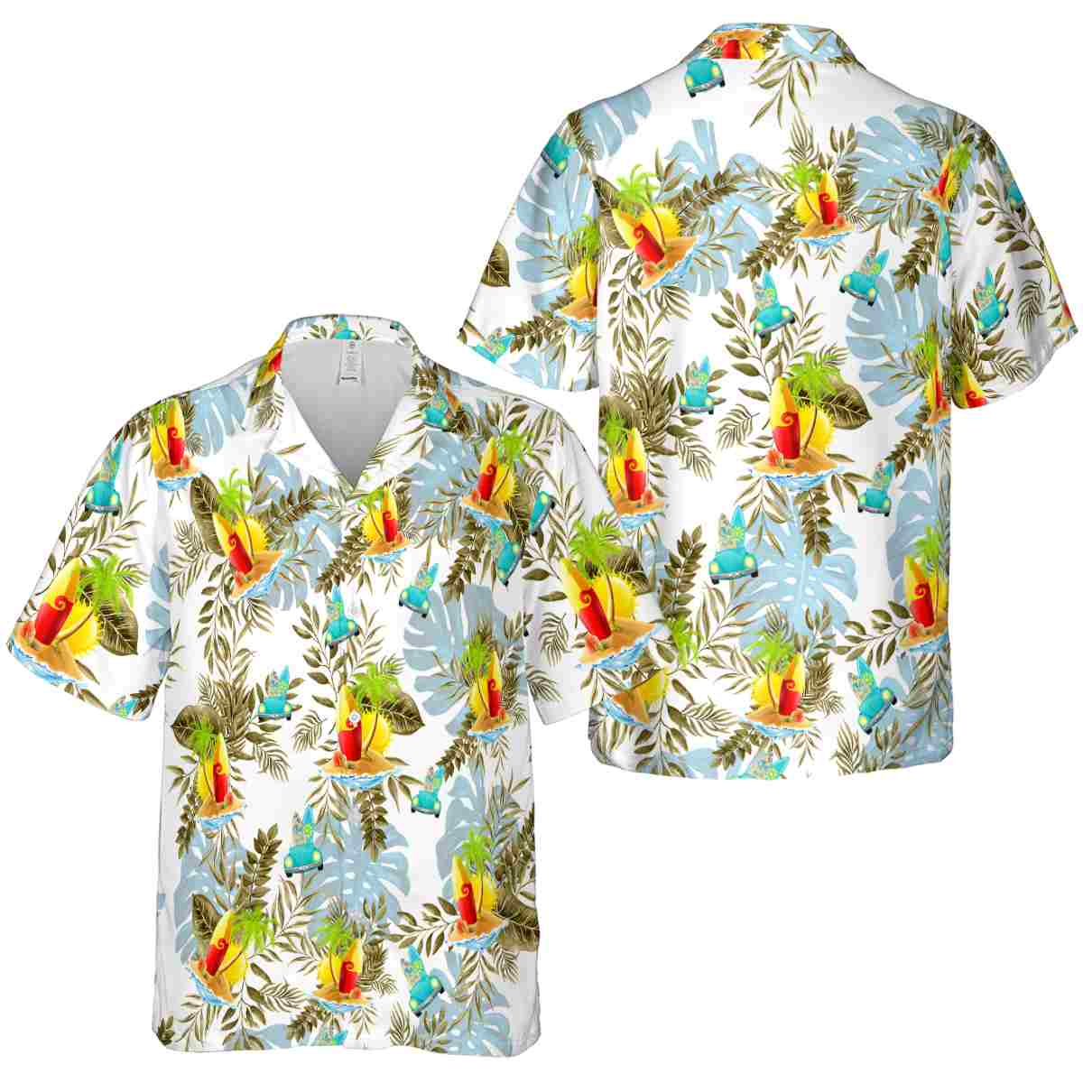 Surf Tropical Fronds Hawaiian Shirt Premium grade Surf Tropical Fronds Hawaiian Shirt Premium grade