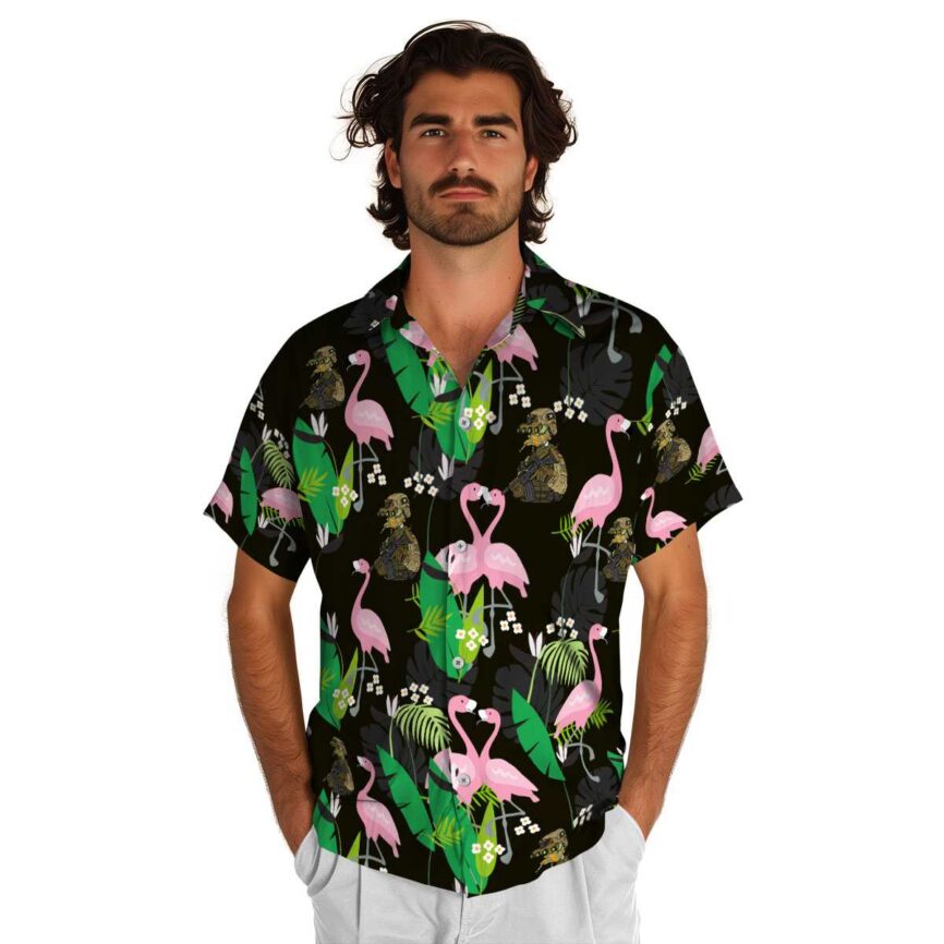 Tactical Flamingo Leaf Hawaiian Shirt New Arrival