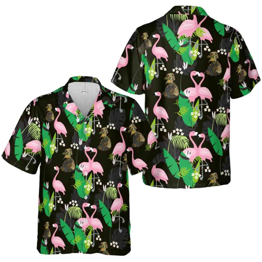 Tactical Flamingo Leaf Hawaiian Shirt Premium grade