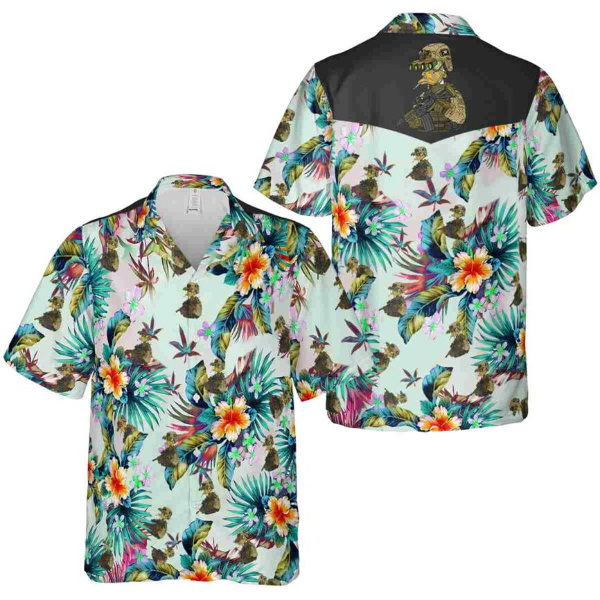 Tactical Floral Burst Hawaiian Shirt Premium grade