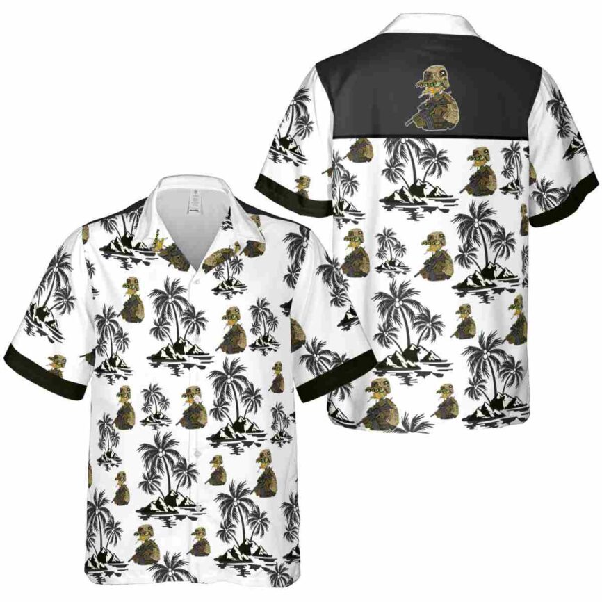 Tactical Palm Island Graphic Hawaiian Shirt Premium grade