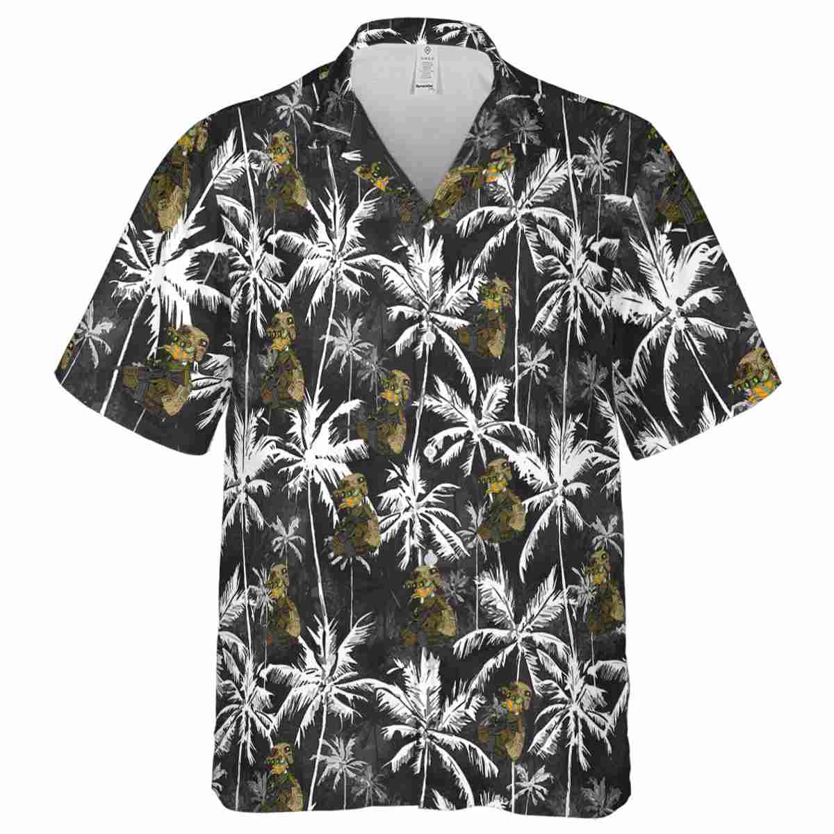 Tactical Palm Themed Hawaiian Shirt Fashion forward Tactical Palm Themed Hawaiian Shirt Fashion forward