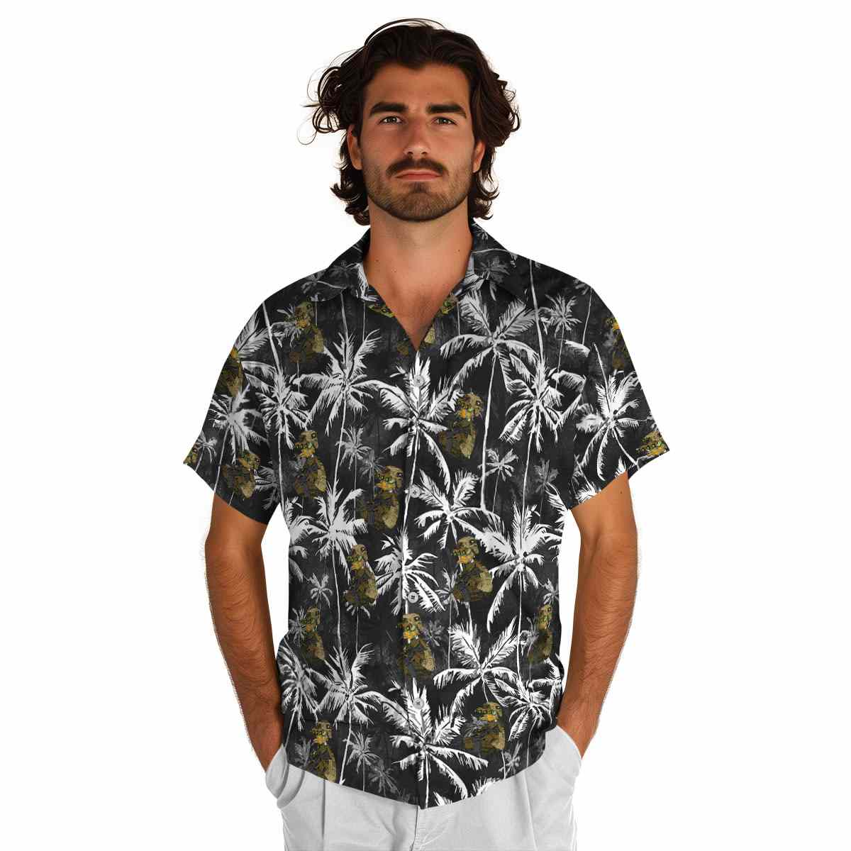 Tactical Palm Themed Hawaiian Shirt New Arrival Tactical Palm Themed Hawaiian Shirt New Arrival