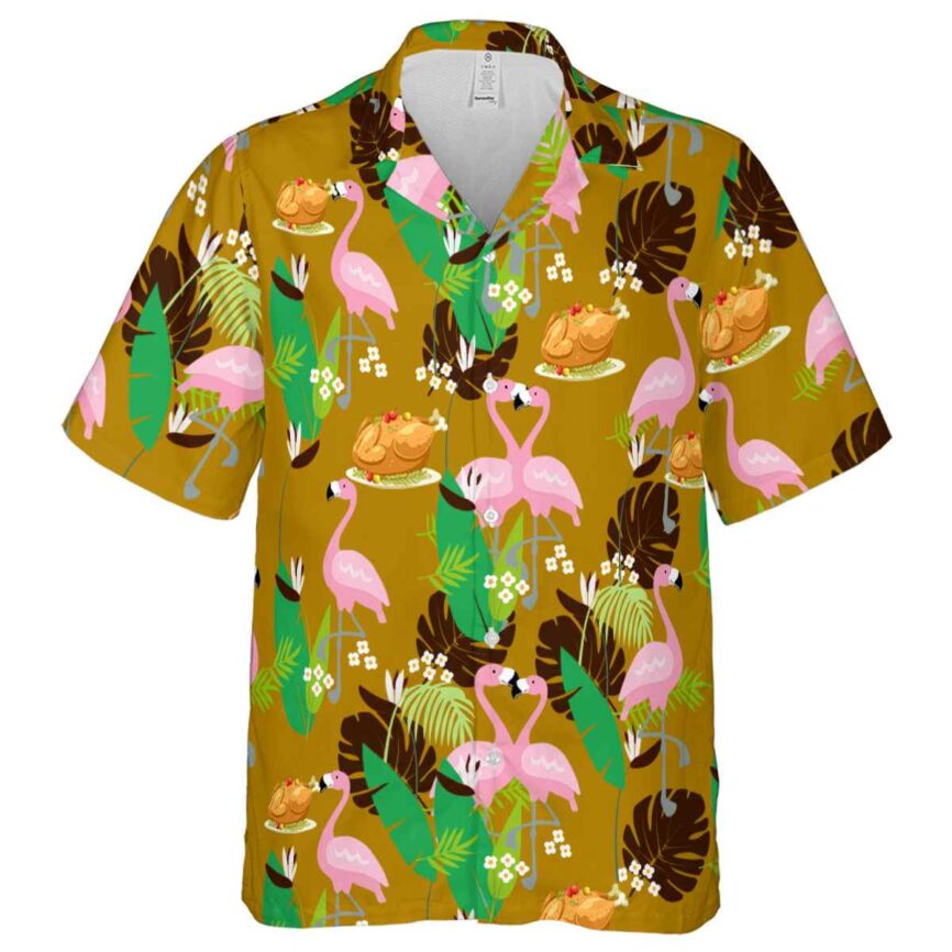 Thanksgiving Flamingo Leaf Hawaiian Shirt Fashion forward
