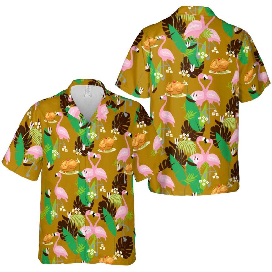 Thanksgiving Flamingo Leaf Hawaiian Shirt Premium grade