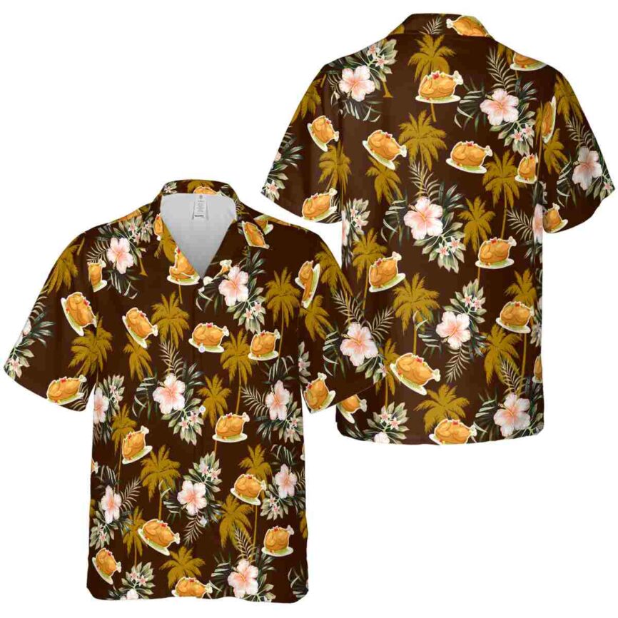 Thanksgiving Hibiscus Palm Hawaiian Shirt Premium grade