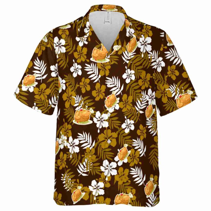 Thanksgiving Leafy Hibiscus Hawaiian Shirt Fashion forward