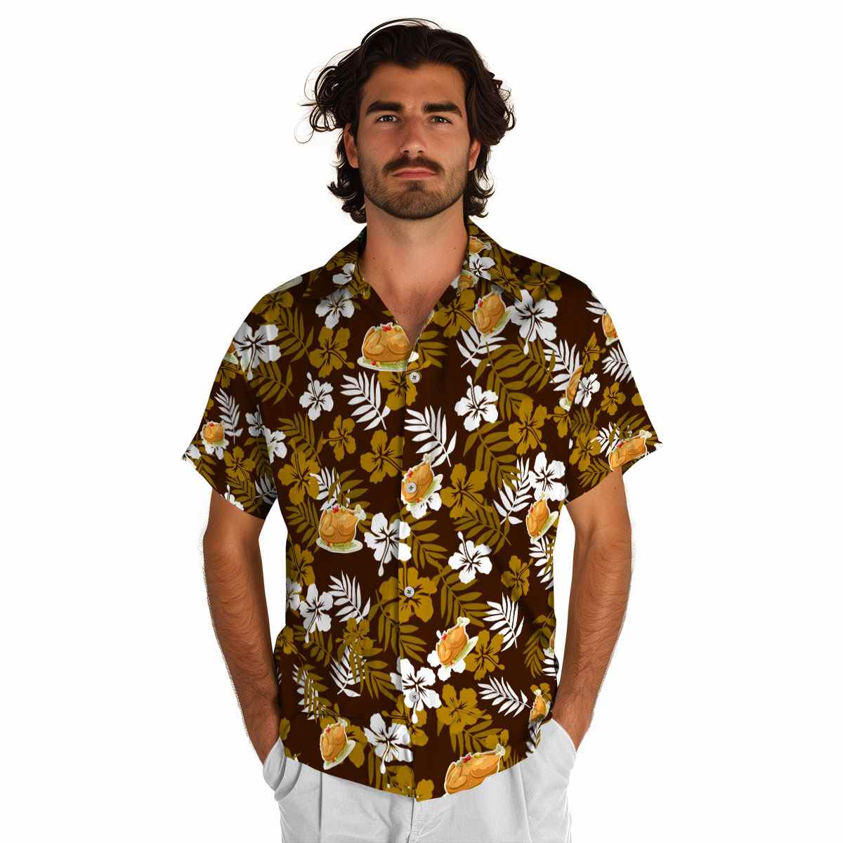 Thanksgiving Leafy Hibiscus Hawaiian Shirt New Arrival Thanksgiving Leafy Hibiscus Hawaiian Shirt New Arrival