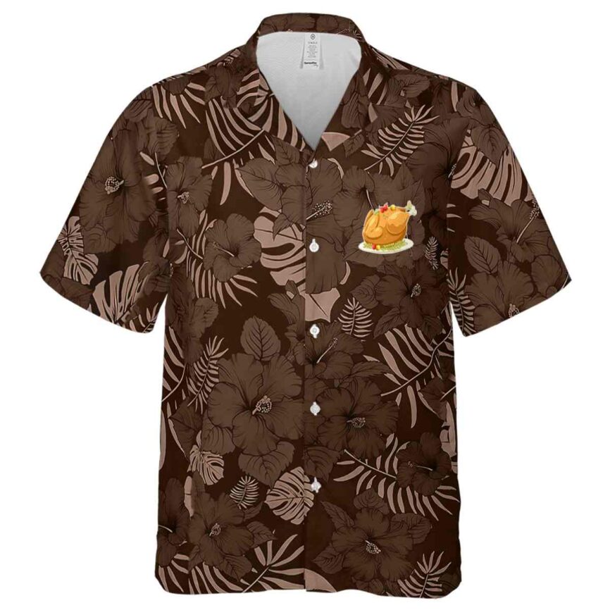Thanksgiving Monochrome Floral Hawaiian Shirt Fashion forward