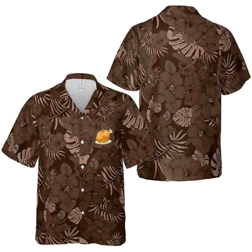 Thanksgiving Monochrome Floral Hawaiian Shirt Premium grade