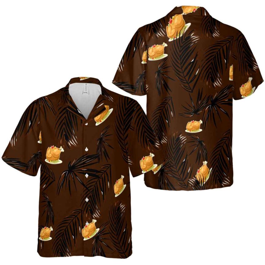 Thanksgiving Monochrome Palm Hawaiian Shirt Premium grade