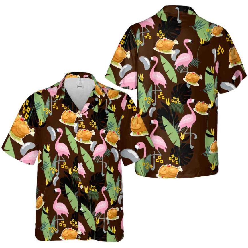 Thanksgiving Pink Flamingo Hawaiian Shirt Premium grade