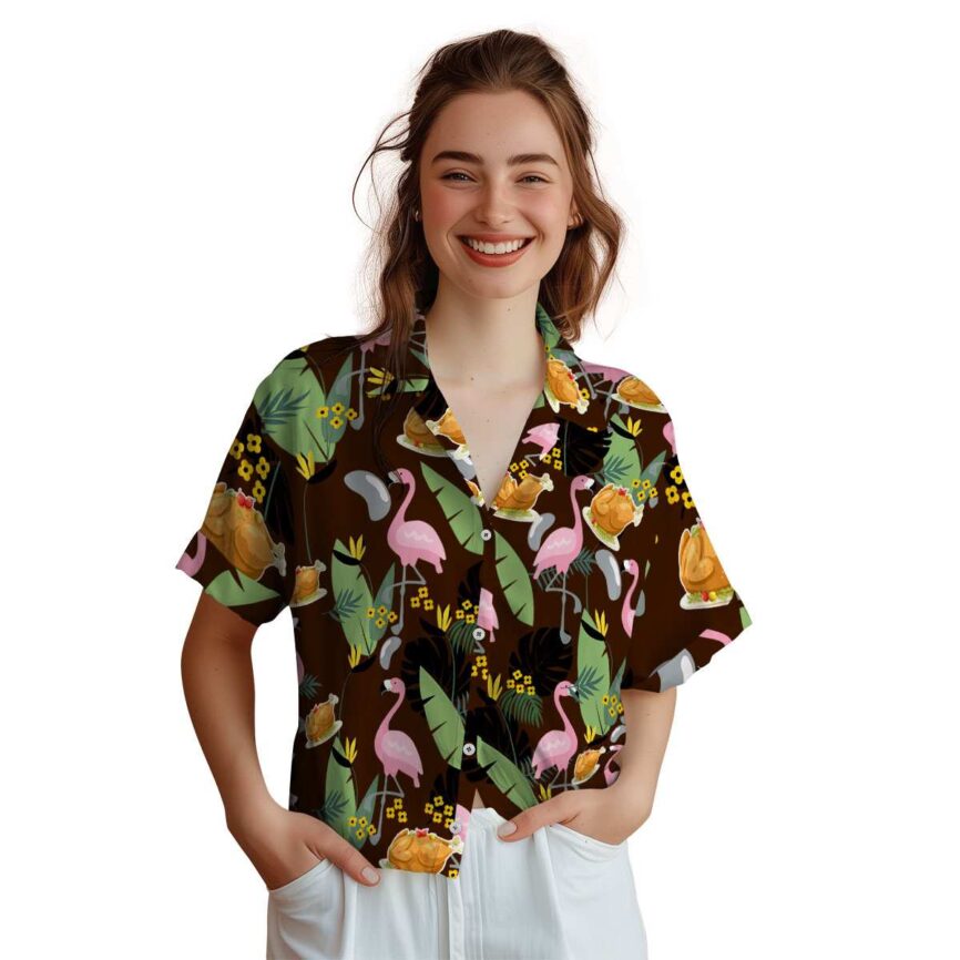 Thanksgiving Pink Flamingo Hawaiian Shirt Top rated