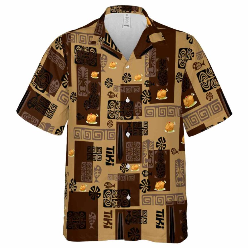Thanksgiving Tiki Motifs Hawaiian Shirt Fashion forward