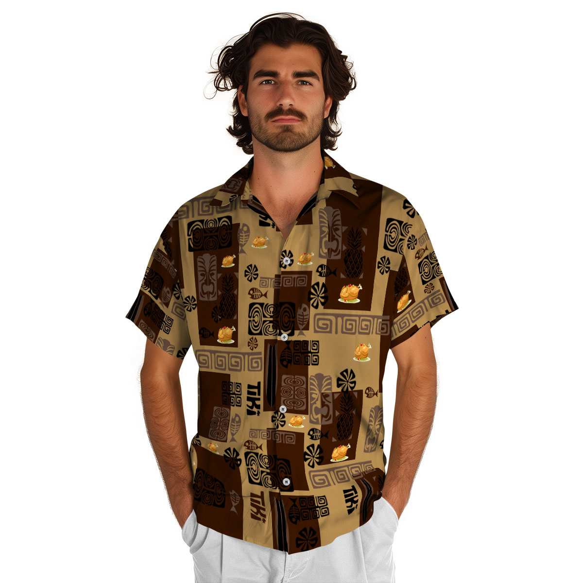 Thanksgiving Tiki Motifs Hawaiian Shirt New Arrival Thanksgiving Tiki Motifs Hawaiian Shirt New Arrival
