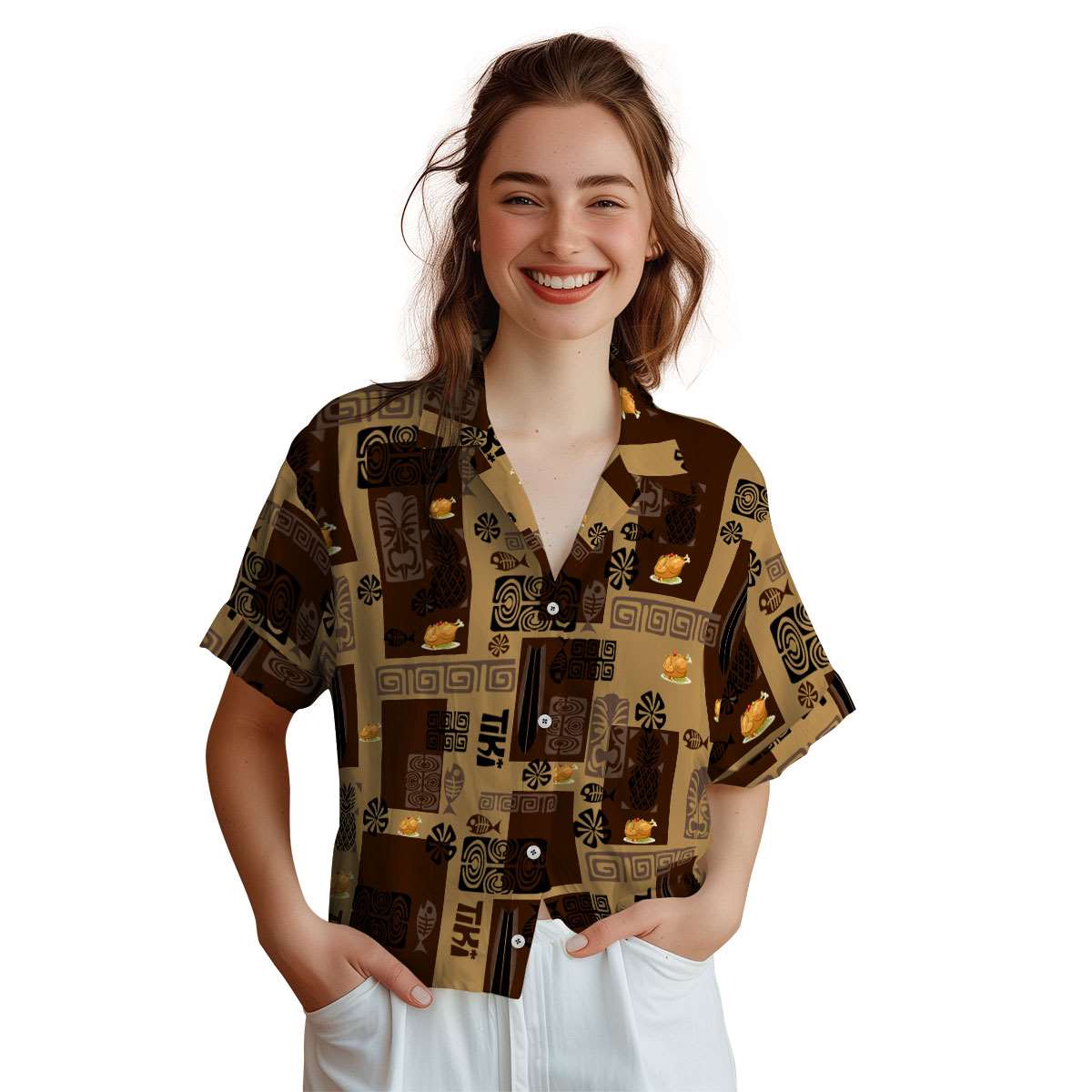 Thanksgiving Tiki Motifs Hawaiian Shirt Top rated Thanksgiving Tiki Motifs Hawaiian Shirt Top rated