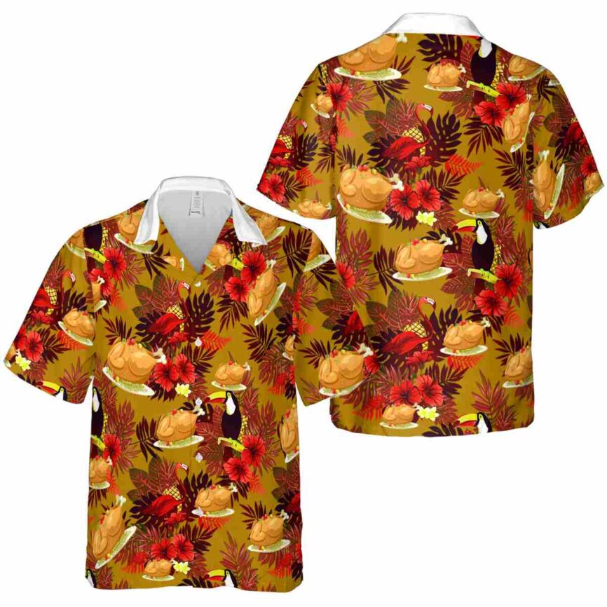 Thanksgiving Tropical Bird Hawaiian Shirt Premium grade