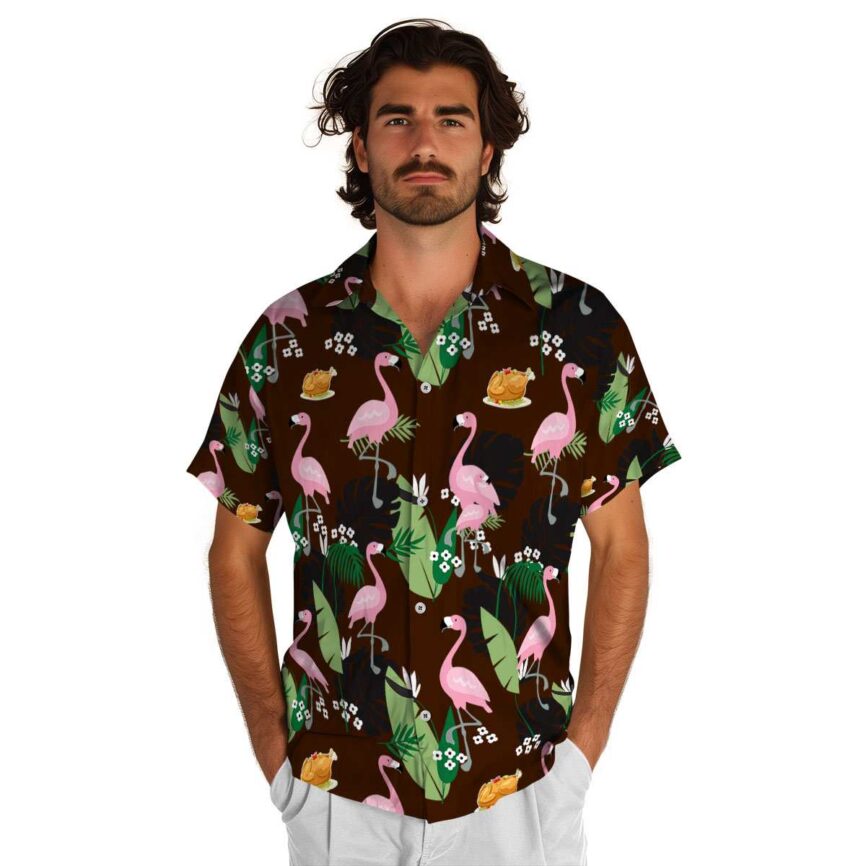 Thanksgiving Tropical Flamingo Hawaiian Shirt New Arrival
