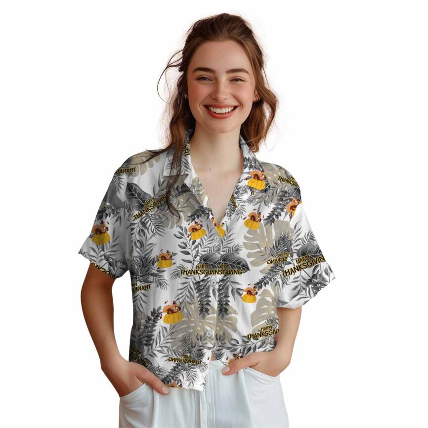 Thanksgiving Tropical Fronds Hawaiian Shirt Top rated