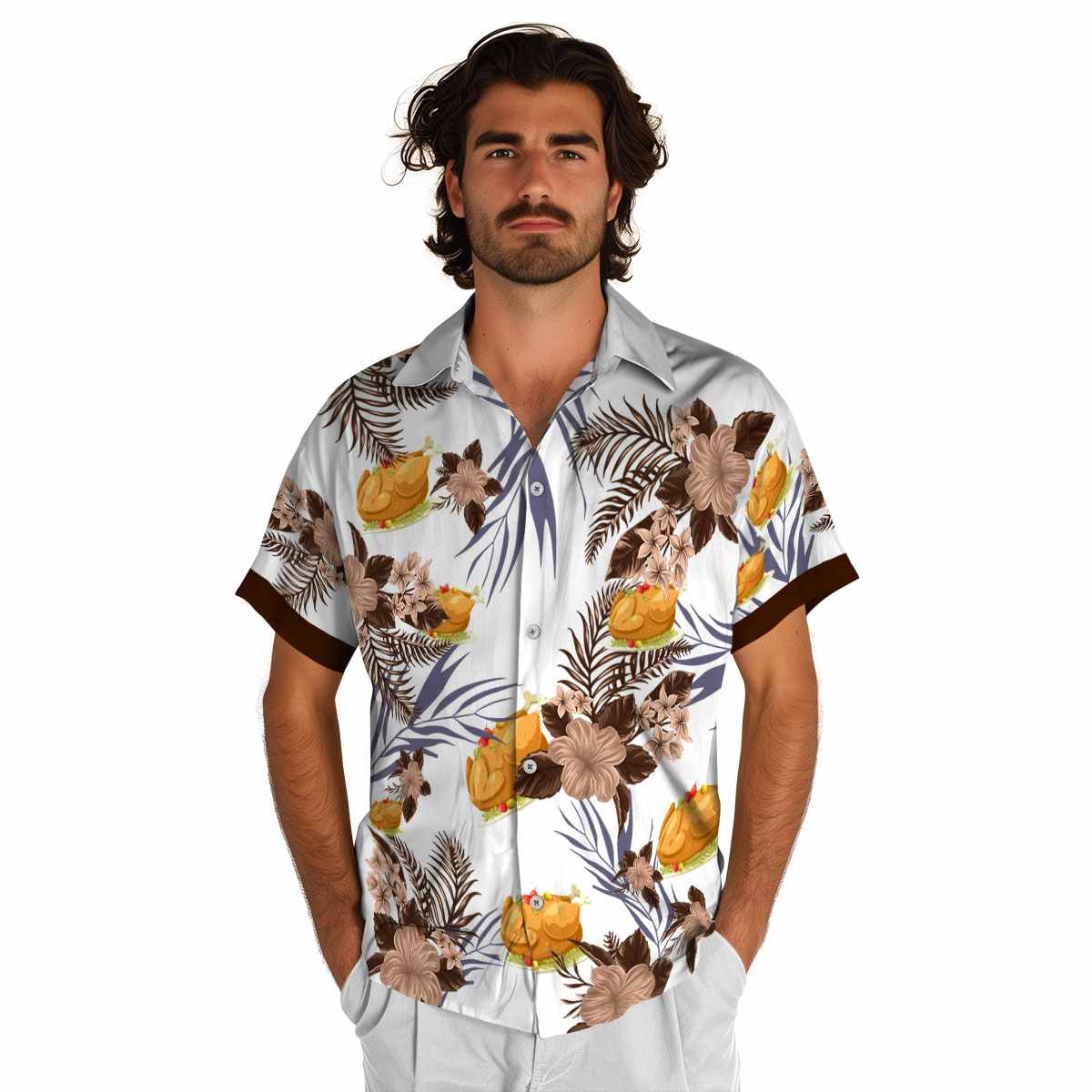 Thanksgiving US Flag Floral Hawaiian Shirt New Arrival Thanksgiving US Flag Floral Hawaiian Shirt New Arrival