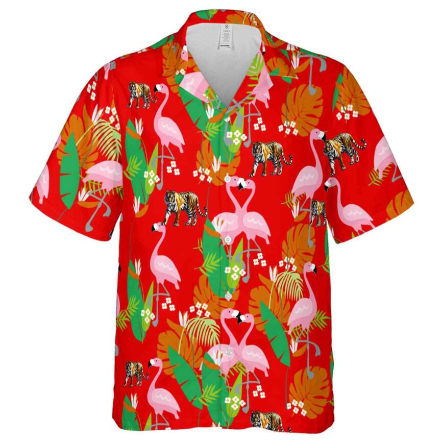 Tiger Flamingo Leaf Hawaiian Shirt Fashion forward