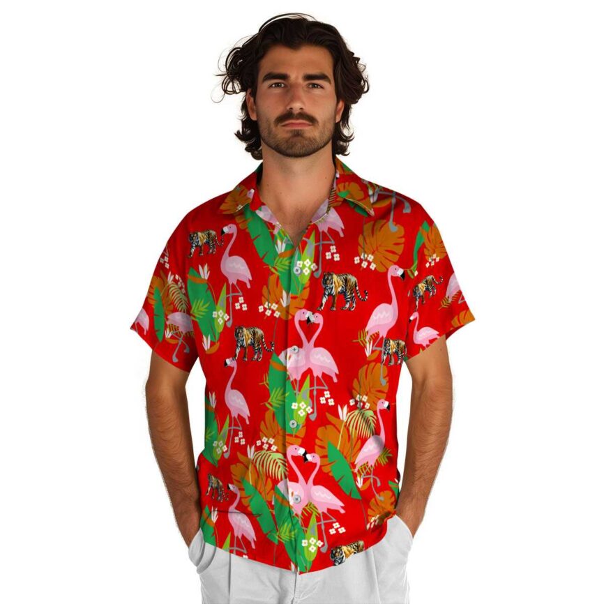 Tiger Flamingo Leaf Hawaiian Shirt New Arrival
