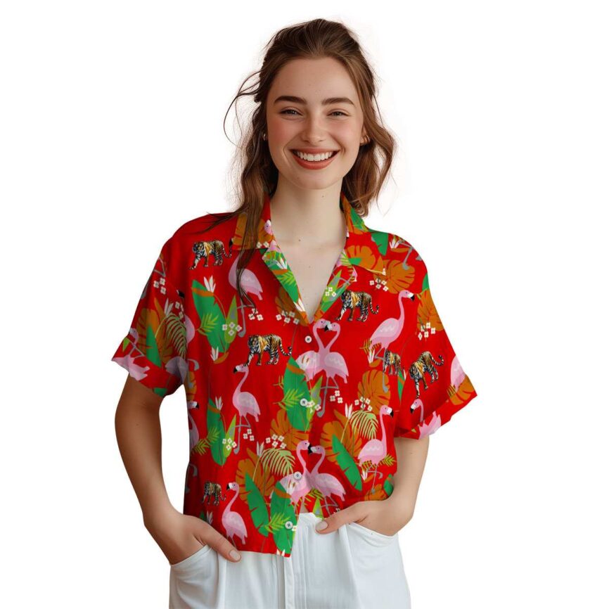 Tiger Flamingo Leaf Hawaiian Shirt Top rated