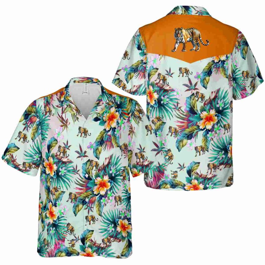 Tiger Floral Burst Hawaiian Shirt Premium grade
