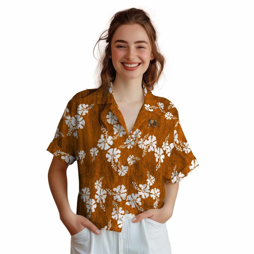 Tiger Hibiscus Blossom Hawaiian Shirt Top rated