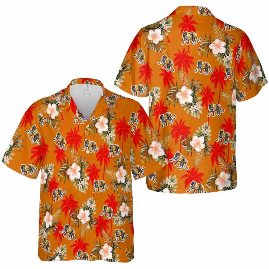 Tiger Hibiscus Palm Hawaiian Shirt Premium grade