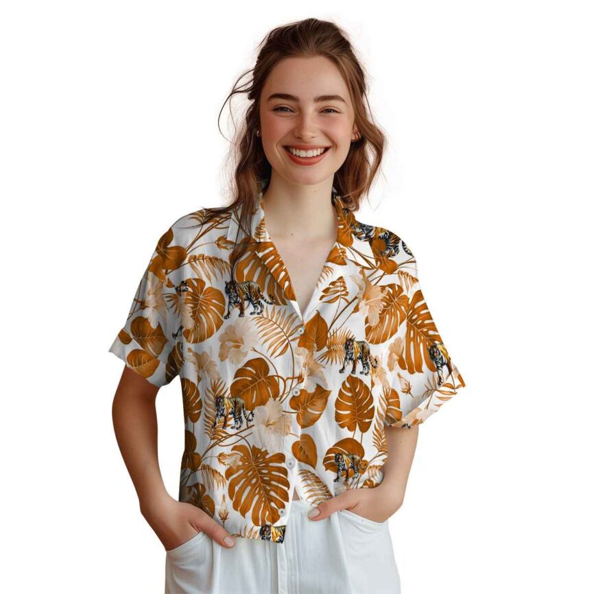 Tiger Leaf Pattern Hawaiian Shirt Top rated