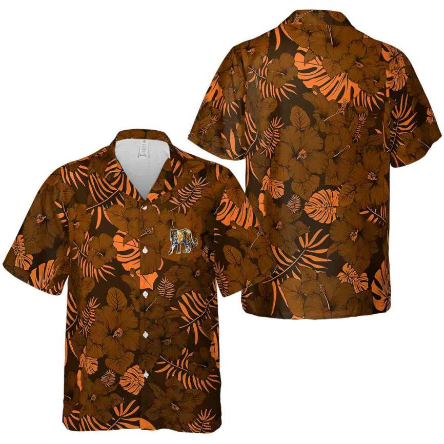 Tiger Monochrome Floral Hawaiian Shirt Premium grade