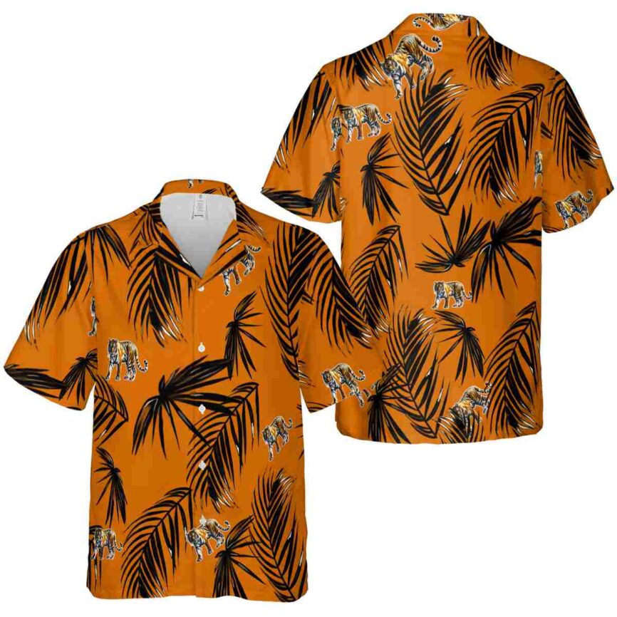 Tiger Monochrome Palm Hawaiian Shirt Premium grade
