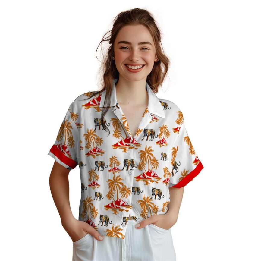 Tiger Palm Island Graphic Hawaiian Shirt Top rated