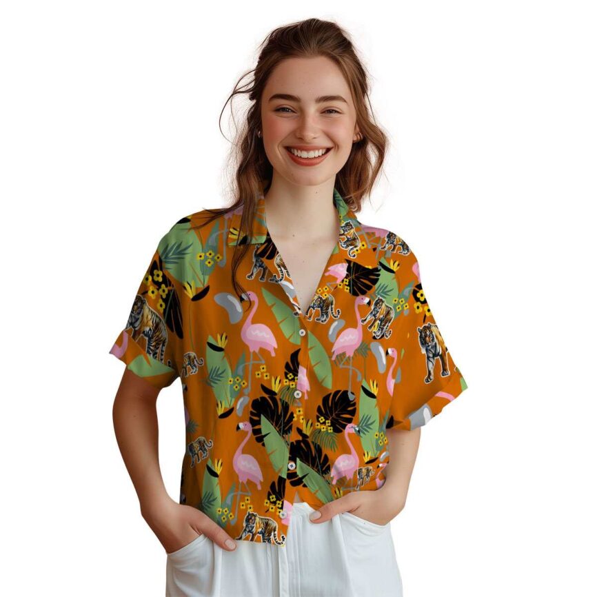 Tiger Pink Flamingo Hawaiian Shirt Top rated