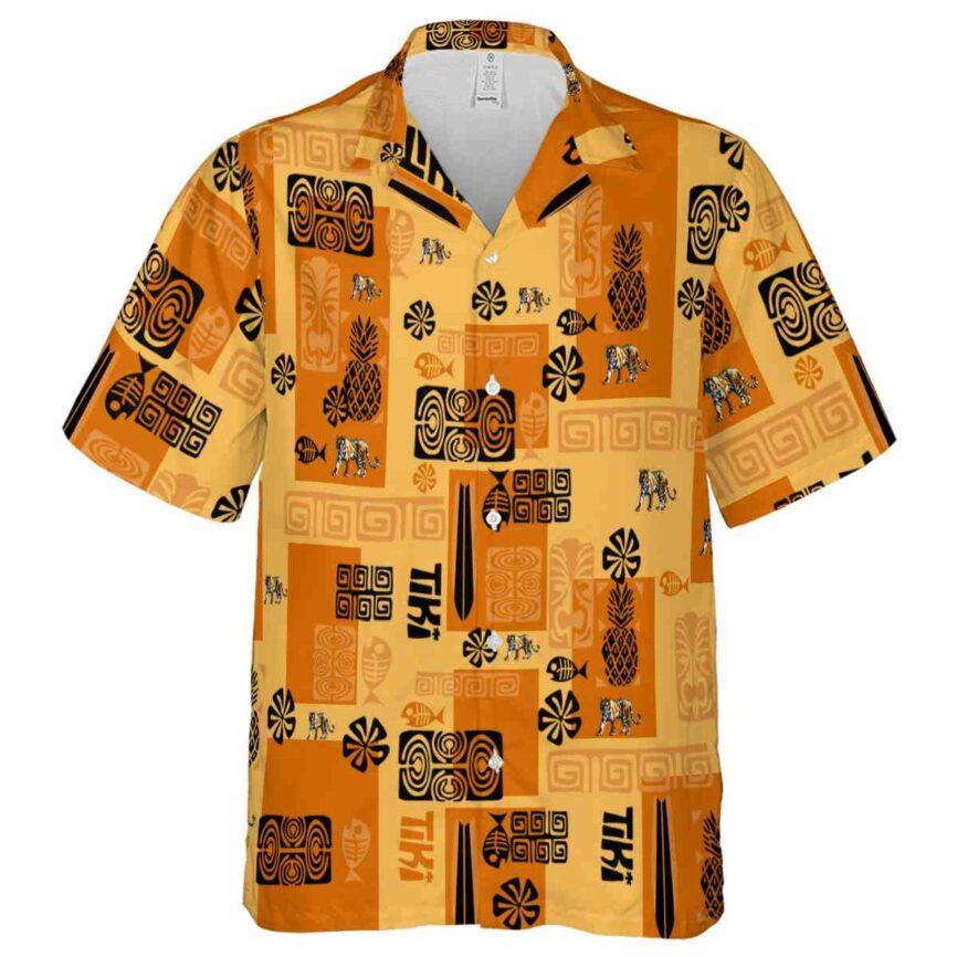 Tiger Tiki Motifs Hawaiian Shirt Fashion forward