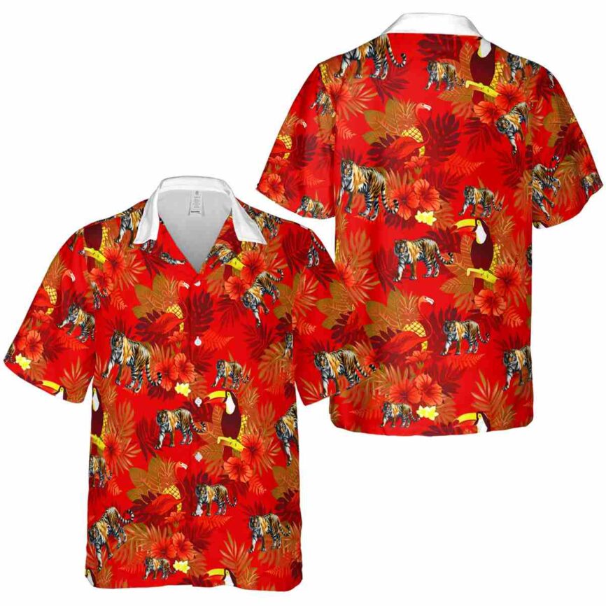 Tiger Tropical Bird Hawaiian Shirt Premium grade
