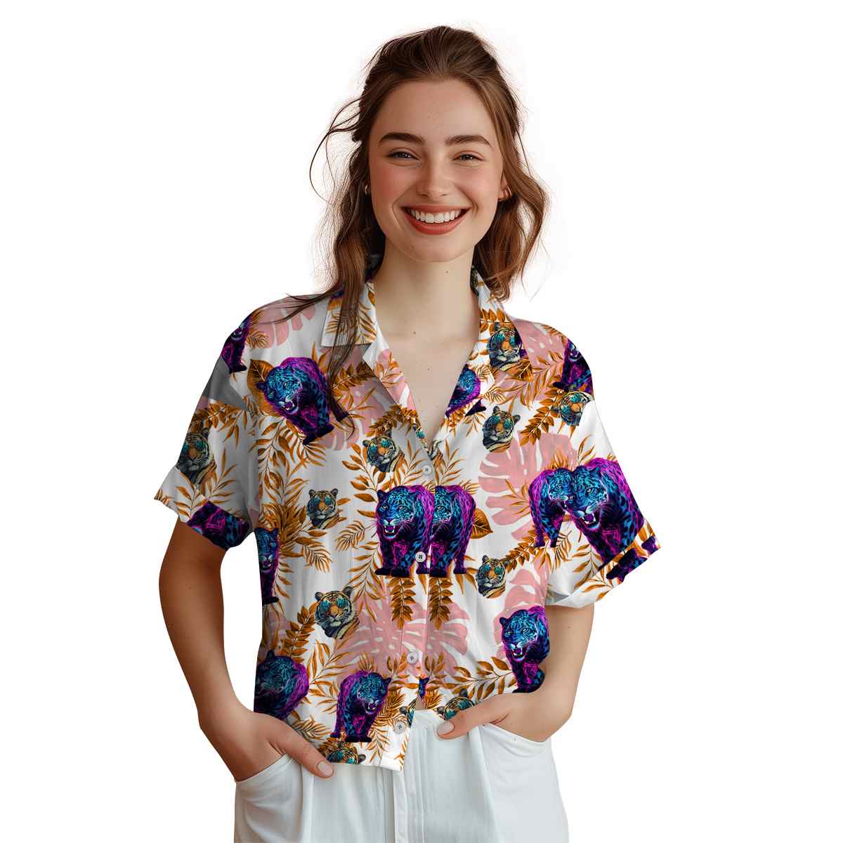 Tiger Tropical Fronds Hawaiian Shirt Top rated Tiger Tropical Fronds Hawaiian Shirt Top rated