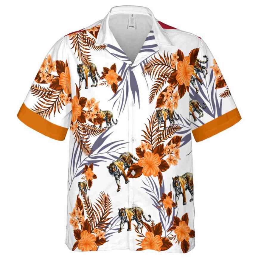 Tiger US Flag Floral Hawaiian Shirt Fashion forward
