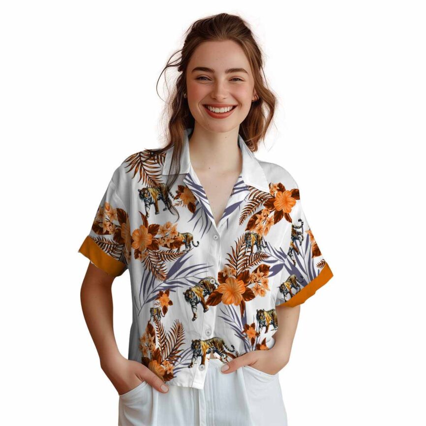 Tiger US Flag Floral Hawaiian Shirt Top rated
