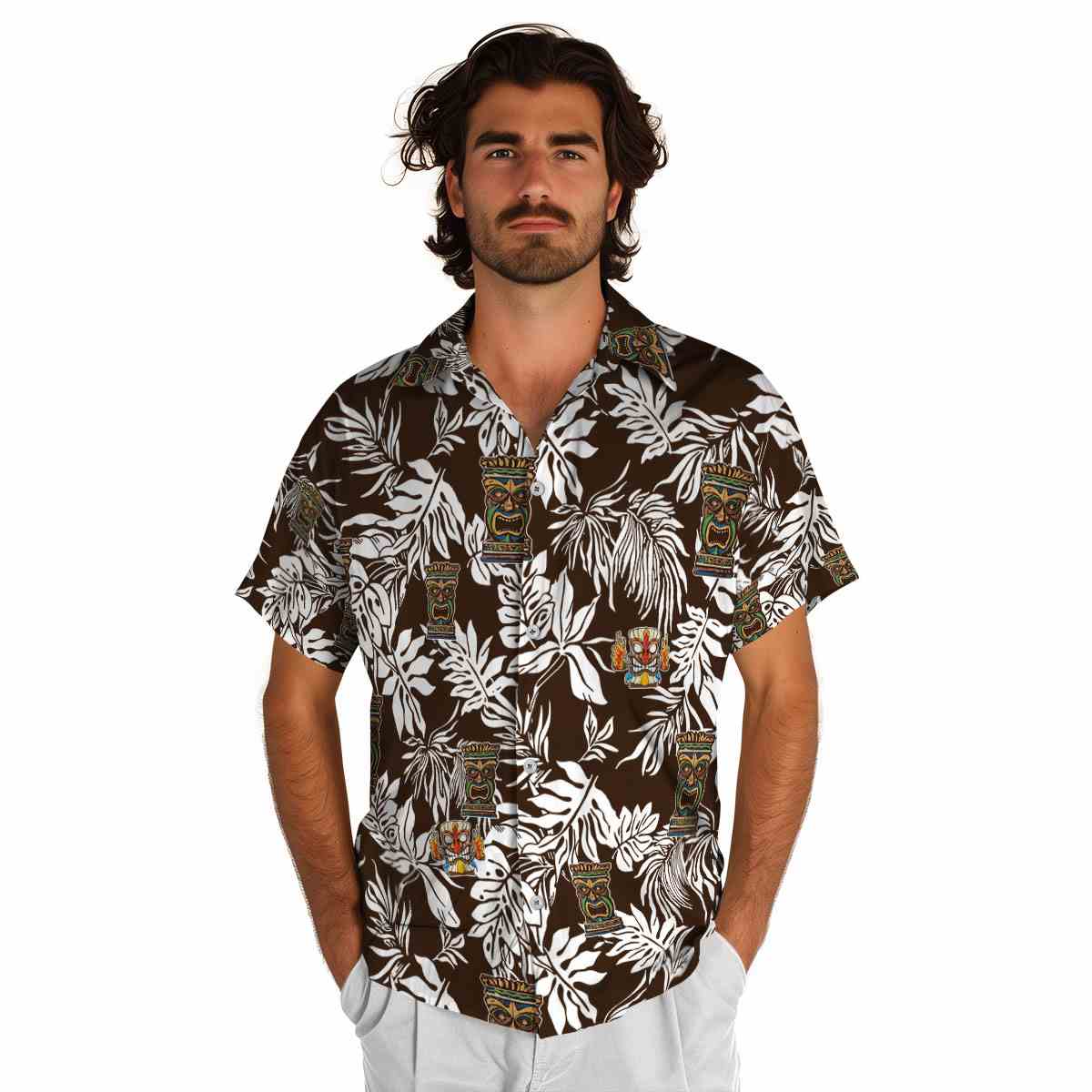 Tiki Bold Foliage Hawaiian Shirt New Arrival Tiki Bold Foliage Hawaiian Shirt New Arrival