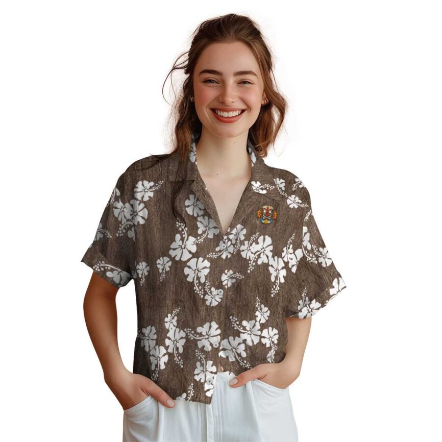 Tiki Hibiscus Blossom Hawaiian Shirt Top rated