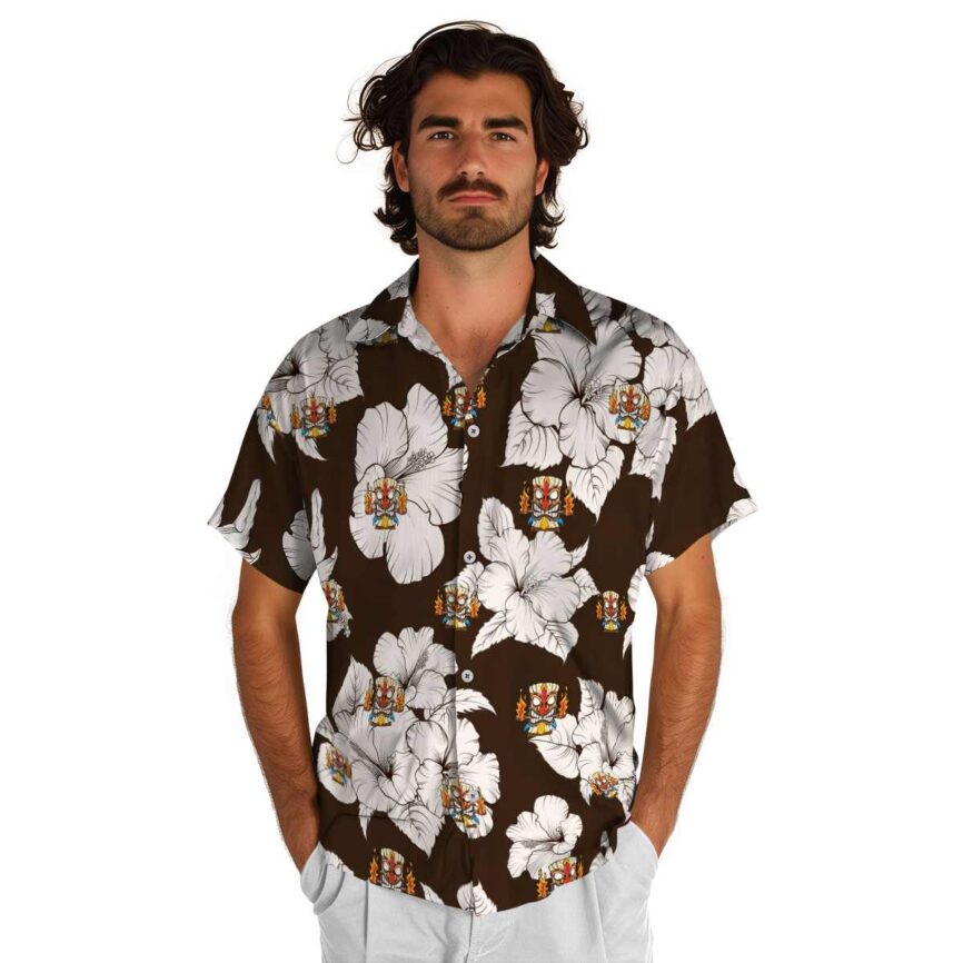 Tiki Hibiscus Flower Hawaiian Shirt New Arrival