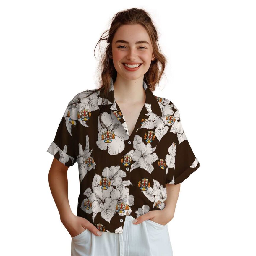 Tiki Hibiscus Flower Hawaiian Shirt Top rated