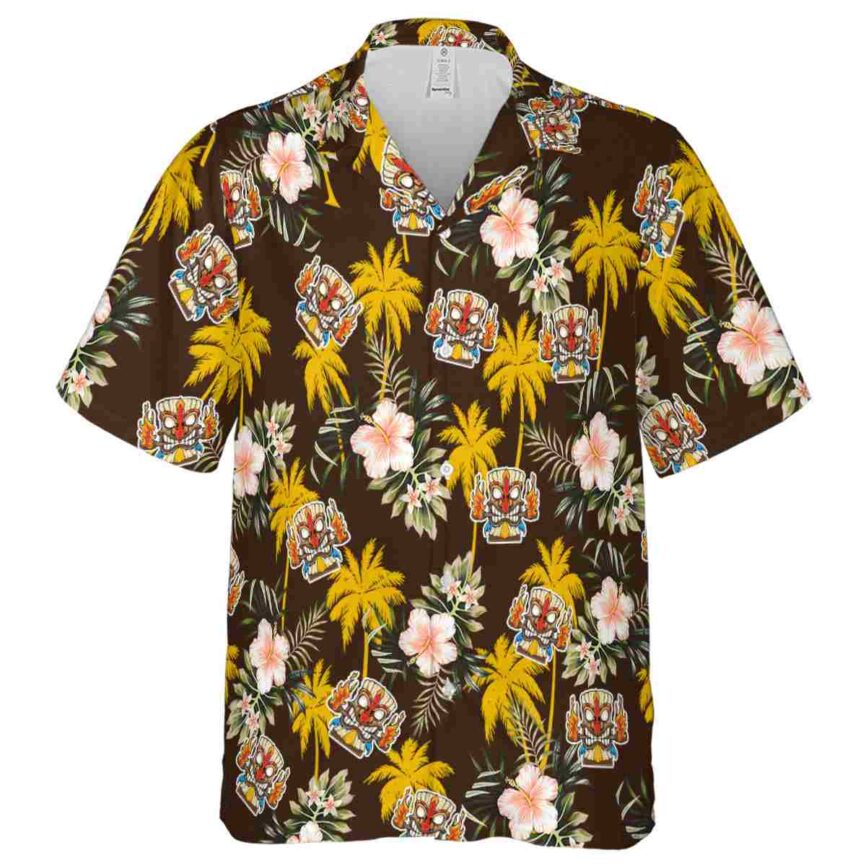 Tiki Hibiscus Palm Hawaiian Shirt Fashion forward