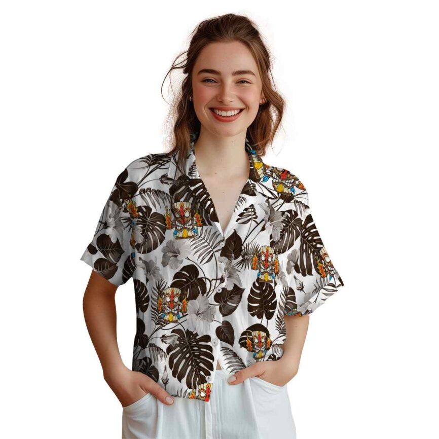 Tiki Leaf Pattern Hawaiian Shirt Top rated